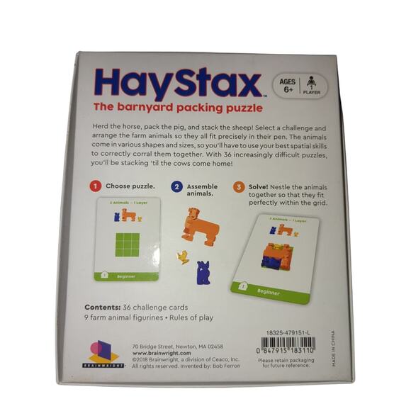 Haystax The Barnyard Packing Puzzle By Brainwright 6+ - Picture 2 of 6